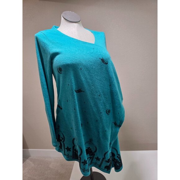 Disney Womens Teal Jasmine Cardigan Sweater Medium Polyester/Spandex - Picture 12 of 12